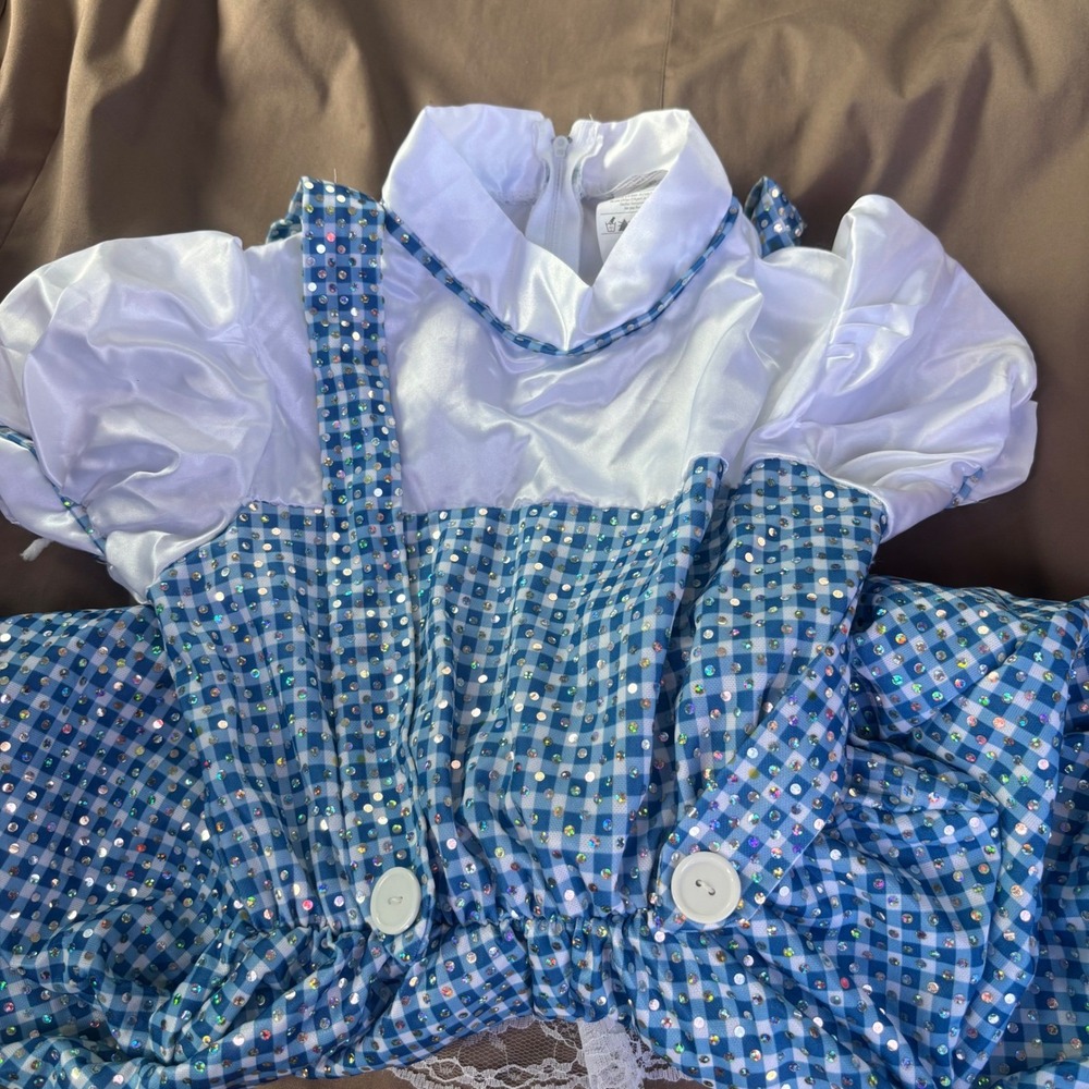 Rubies Dorothy Wizard of Oz Sequin Gingham Costume Dress Kids Medium